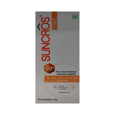 Suncros Tint Spf 50+ Gel PA+++ | IR + UVA + UVB + Visible Light Protection | Water Resistant