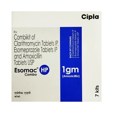 Esomac HP 1000mg/500mg/40mg Tablet Combikit