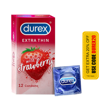 Durex Extra Thin Condom Strawberry