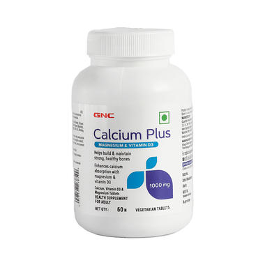 GNC Calcium Plus | With Magnesium & Vitamin D3 for Healthy Bones | Veg Tablet