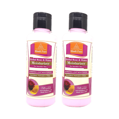 Khadi Pure Herbal Rose & Honey SLS And Paraben Free Moisturizer (210ml Each)