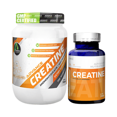 Advance Nutratech Combo of Creatine Monohydrate Unflavored 300gm and Creatine Monohydrate Unflavored 100gm