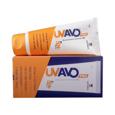 U.V. Avo Sunscreen SPF 50+ PA++++ | Oil-Free, Non-Greasy & Matte Finish Gel