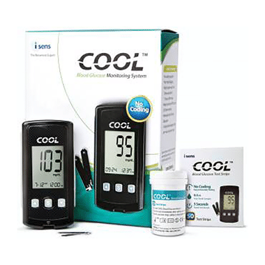 i-Sens Cool Blood Glucose Monitoring System Glucometer with 50 Blood Glucose Test Strips