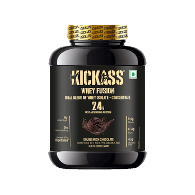 Kickass Whey Fusion Ideal Blend Of Whey Isolate + Concentrate Powder Double Rich Chocolate