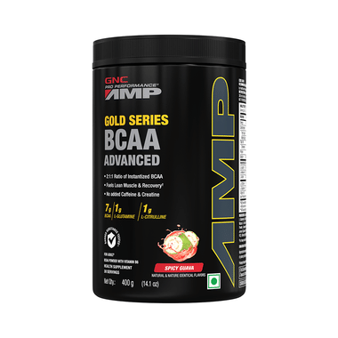 GNC Pro Performance AMP Gold Series BCAA Advanced | For Lean Muscles & Recovery | Flavour Powder Spicy Guava