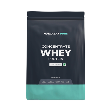 Nutrabay Pure Whey Protein Concentrate for Muscle Recovery & Immunity | No Added Sugar | Unflavoured