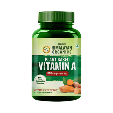 Vlado's Himalayan Organics Plant Based Vitamin A  Supports Healthy Eye Sight Vegetarian Capsule