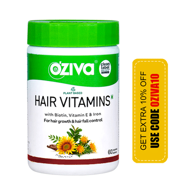 Oziva Hair Vitamins with DHT Blocker & Omega 3 | Vegetarian Capsule for Better Hair Growth & Hair Fall Control