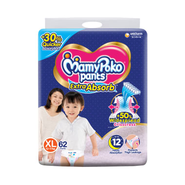 MamyPoko Extra Absorb Diaper Pants For Upto 12 Hrs Absorption | Size XL