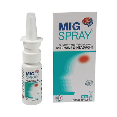 Migspray Instant Migraine Headache Pain Relief, Ayurvedic Nasal Spray With Plant Extracts (15ml Each)