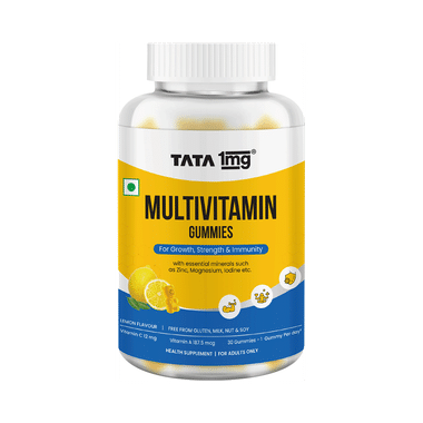 Tata 1mg Multivitamin Gummies with Zinc, Magnesium and Folic Acid for Immunity & Energy