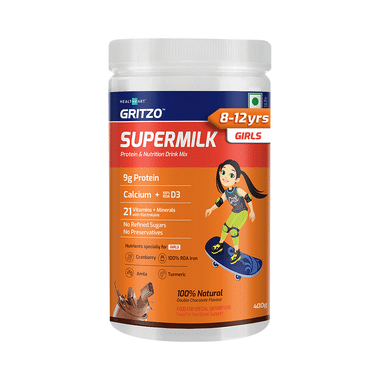 Gritzo SuperMilk Daily Nutrition 8-12 Yrs Girls Double Chocolate