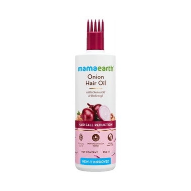 Mamaearth Onion Hair Oil for All Hair Types | Mineral & Silicone-Free | Hairfall Control and Healthy Hair Growth