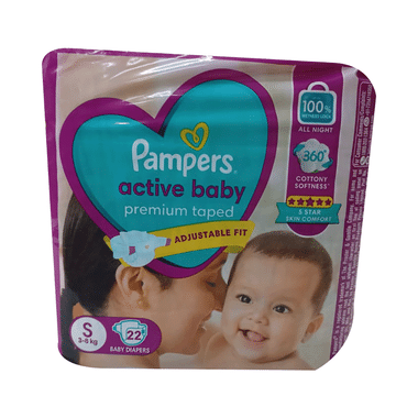 Pampers Active Baby with Comfortable Fit | Size Diaper Small