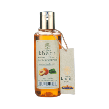 Vagad's Khadi Ayurvedic SLS And Paraben Free Peach With Aloe Vera Shampoo