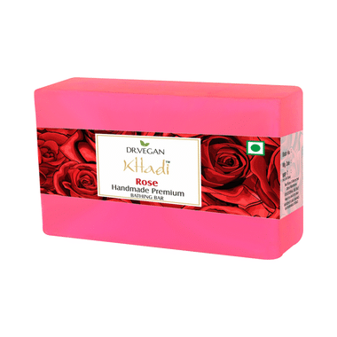 Dr. Vegan Khadi Handmade Premium Bathing Bar Rose