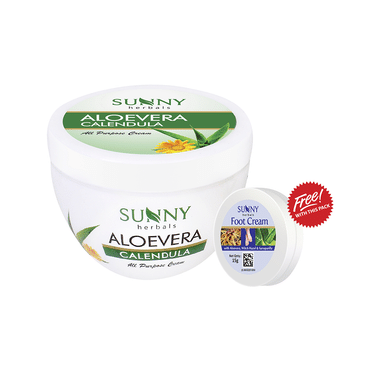 Sunny Herbals Aloevera Calendula Cream with 15gm Foot Cream Free