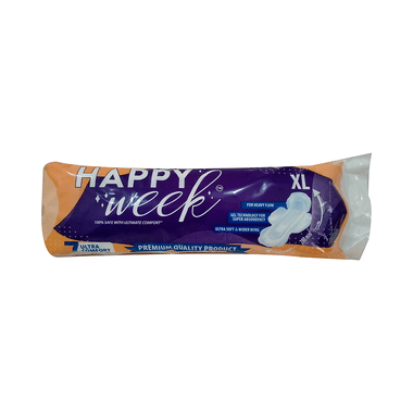 Happy Week Ultra Comfort Sanitary Pads XL Ultra Soft & Wider Wing