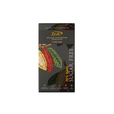 Zevic 70% Dark Chocolate | Diabetic Friendly | Flavour Belgian Cocoa