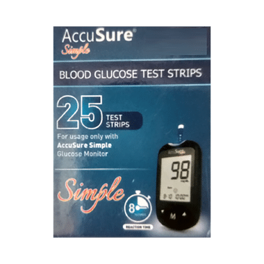 AccuSure Simple Blood Glucose Test Strip (Only Strip)