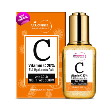 St.Botanica Vitamin C 20%, E & Hyaluronic Acid 24k Gold Night Face Serum