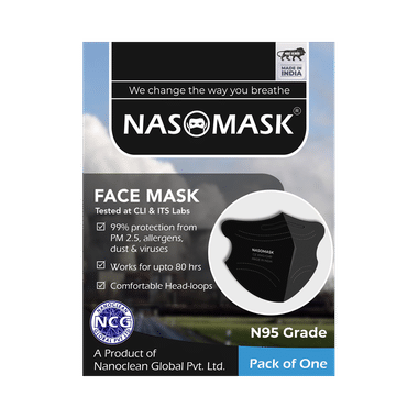 Nasomask Black N95 Grade Filter Anti-Pollution Face Mask