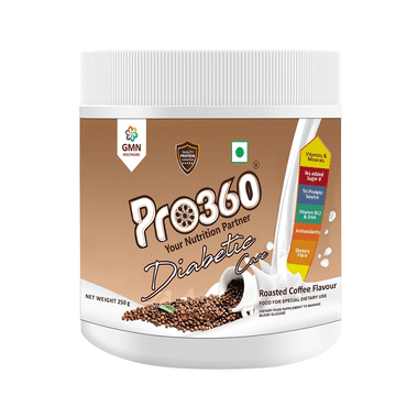 Pro360 Diabetic Nutritional Protein Drink With Vitamin B12, DHA & Minerals | Flavour Roasted Coffee