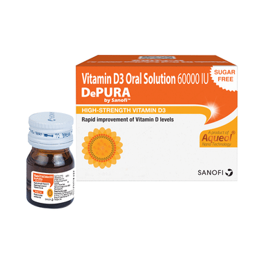 Depura 60000 IU Vitamin D3 Oral Solution | Keeps Bones Healthy & Boosts Immunity | Sugar Free