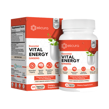 Elicura Essential Vital Energy Ginseng Vegetarian Capsule