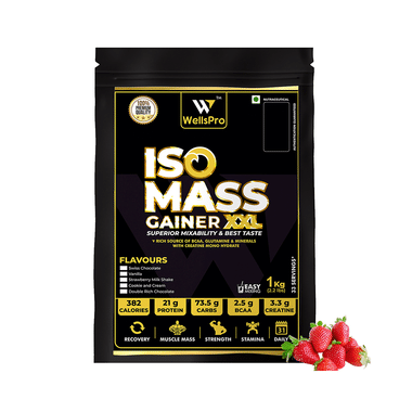 WellsPro Iso Mass Gainer XXL (1kg Each) Strawberry