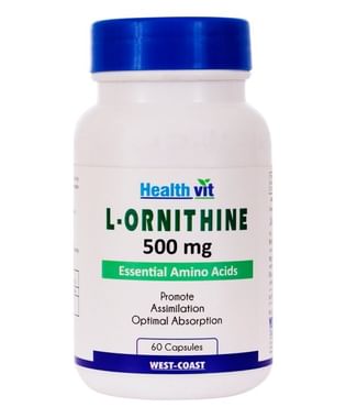 HealthVit L- Ornithine 500mg | For Assimilation & Optimal Absorption | Capsule