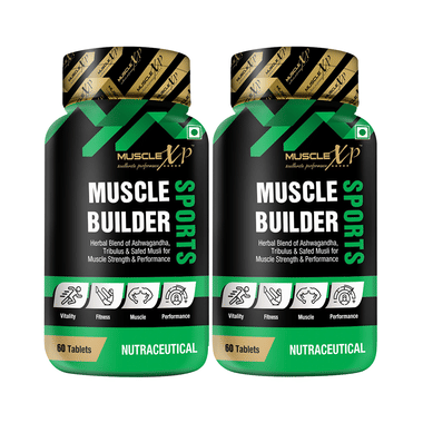 MuscleXP Muscle Builder Sports with Herbal Blend of Ashwagandha Tablet (60 Each)