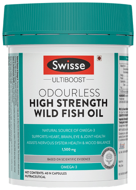 Swisse Ultiboost Odourless High Strength Wild Fish Oil 1500mg Capsule