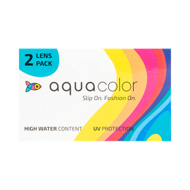 Aquacolor Monthly Disposable Zero Power Contact Lens with UV Protection Olive Green Spherical