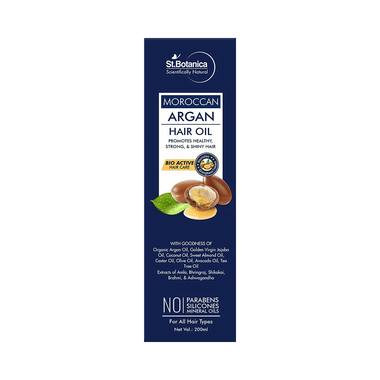 St.Botanica Moroccan Argan Hair Oil With Pure Argan, Jojoba, Almond, Castor, Olive, Avocado, Rosemary