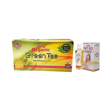 Jolly Combo Pack Of Fat-Go Cellulite Massage Oil (110ml) & Organic Green Tea With Refreshing Lemon (24 Tea Bag)