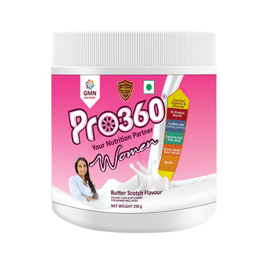 Pro360 Women Protein With Calcium, Iron, Vitamins & Minerals | Flavour Butterscotch Powder