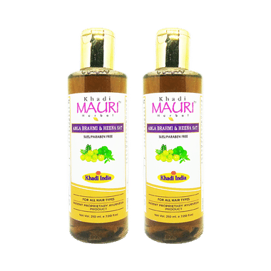 Khadi Mauri Herbal Amla Brahmi & Heena Shampoo(210ml Each)