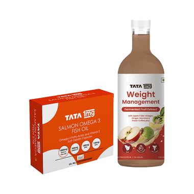 Combo Pack of Tata 1mg Weight Management Juice (500ml) & Tata 1mg Salmon Omega 3 Fish Oil Capsule (30)