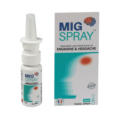 Migspray Instant Migraine Headache Pain Relief, Ayurvedic Nasal Spray With Plant Extracts (15ml Each)