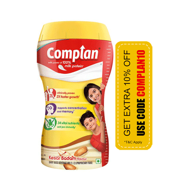 Complan Nutrition Drink Powder For Children | Nutrition Drink For Kids With Protein & 34 Vital Nutrients | Kesar Badam