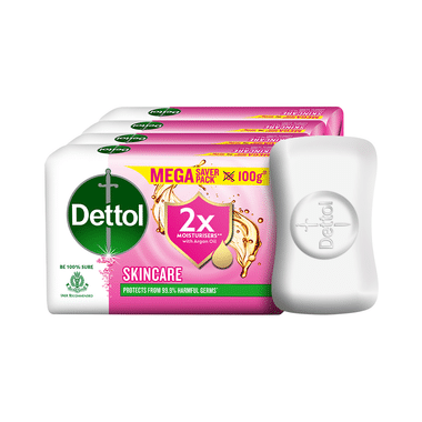 Dettol Skincare Moisturizing Beauty Mega Saver Pack Of Bathing Soap Bar (100gm Each)