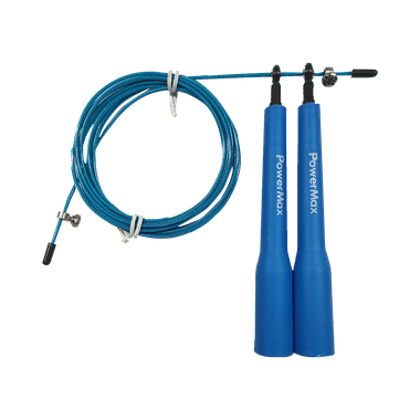 Powermax Fitness JP-2 Exercise Speed Jump Rope With Adjustable Cable Blue
