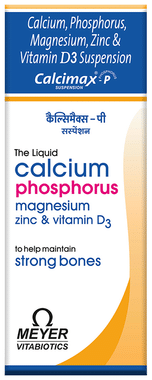 Calcimax P Suspension with Calcium, Magnesium Zinc & Vitamin D3 | For Strong Bones | Advanced Vitamin & Mineral Formula