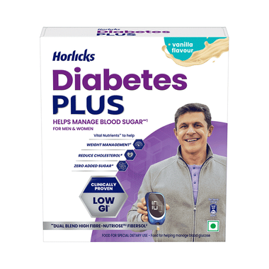 Horlicks Diabetes Plus Powder Helps Manage Blood Sugar Vanilla Powder