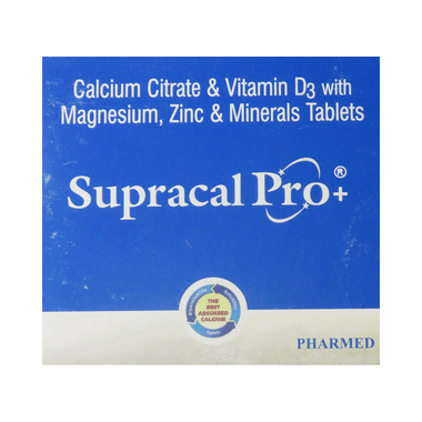 Supracal Pro+ Tablet With Calcium, Vitamin D3, Magnesium, Zinc & Minerals Tablet