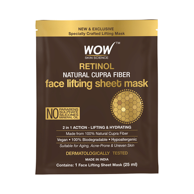 WOW Skin Science Retinol Natural Cupra Fiber Face Lifting Sheet Mask (25ml Each)