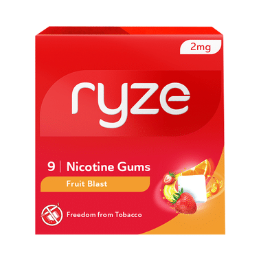 Ryze Nicotine Gums 2mg (9 Each) | Flavour Fruit Blast