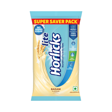 Horlicks Powder Lite With Antioxidant Nutrients, Protein & No Added Sugar For Stamina, Bones, Immunity & Growth Badam